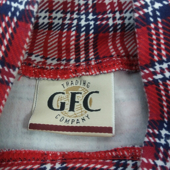 5 For $20.00 Trading GFC Company Mock Turtleneck, Small, Red/White/Black Plaid - Picture 8 of 10